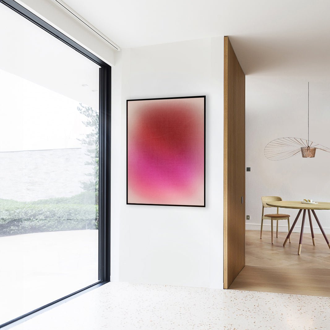 Mise en ambiance du tableau Vamo à cadre noir pour une décoration intérieure contemporaine