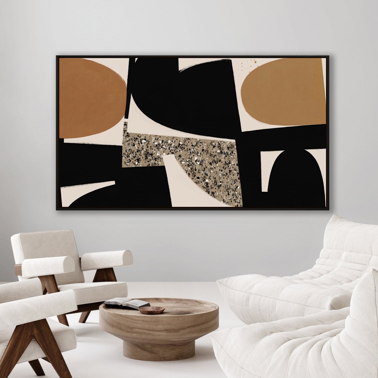 Grand tableau aux formes fluides et aux teintes apaisantes, signé Kupko, parfait pour une ambiance élégante et sereine dans votre intérieur.