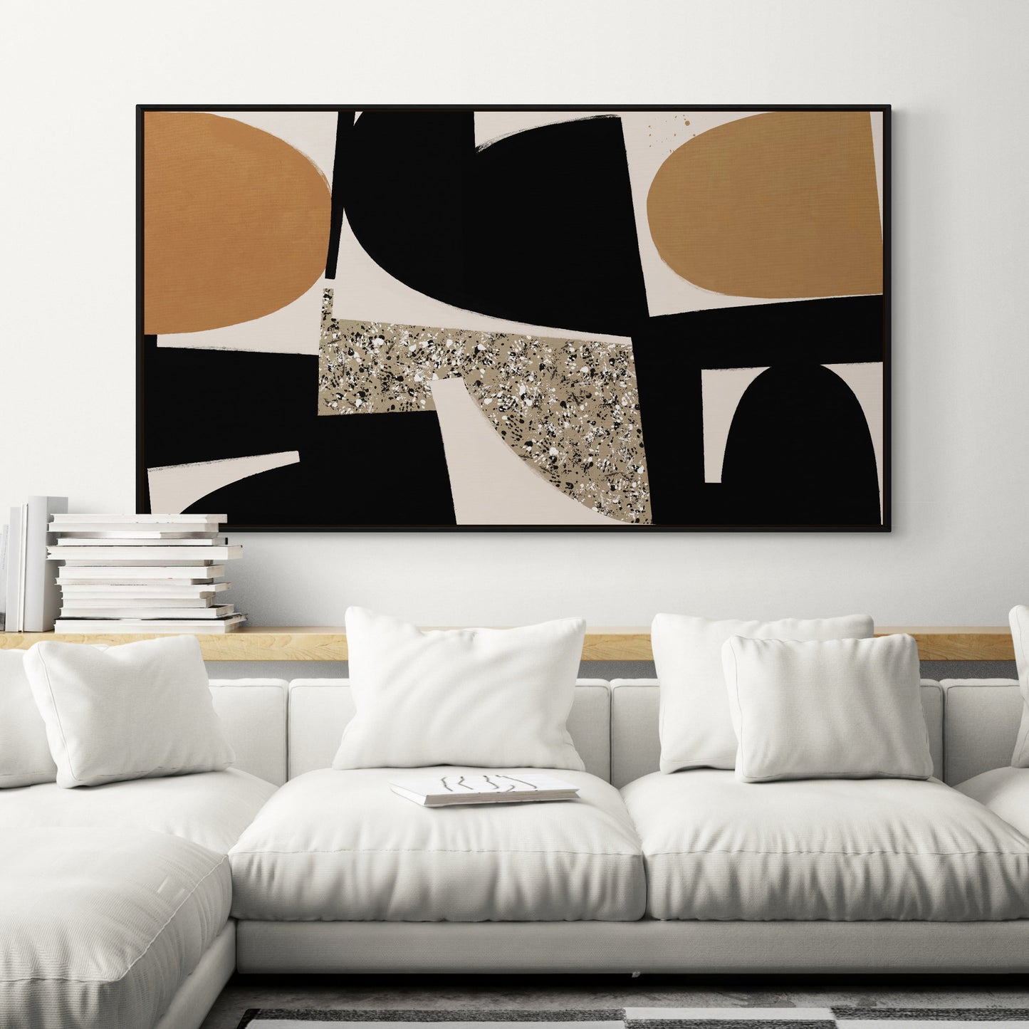 Grand tableau aux lignes élégantes et aux teintes délicates, signé Kupko, parfait pour une décoration moderne et apaisante.