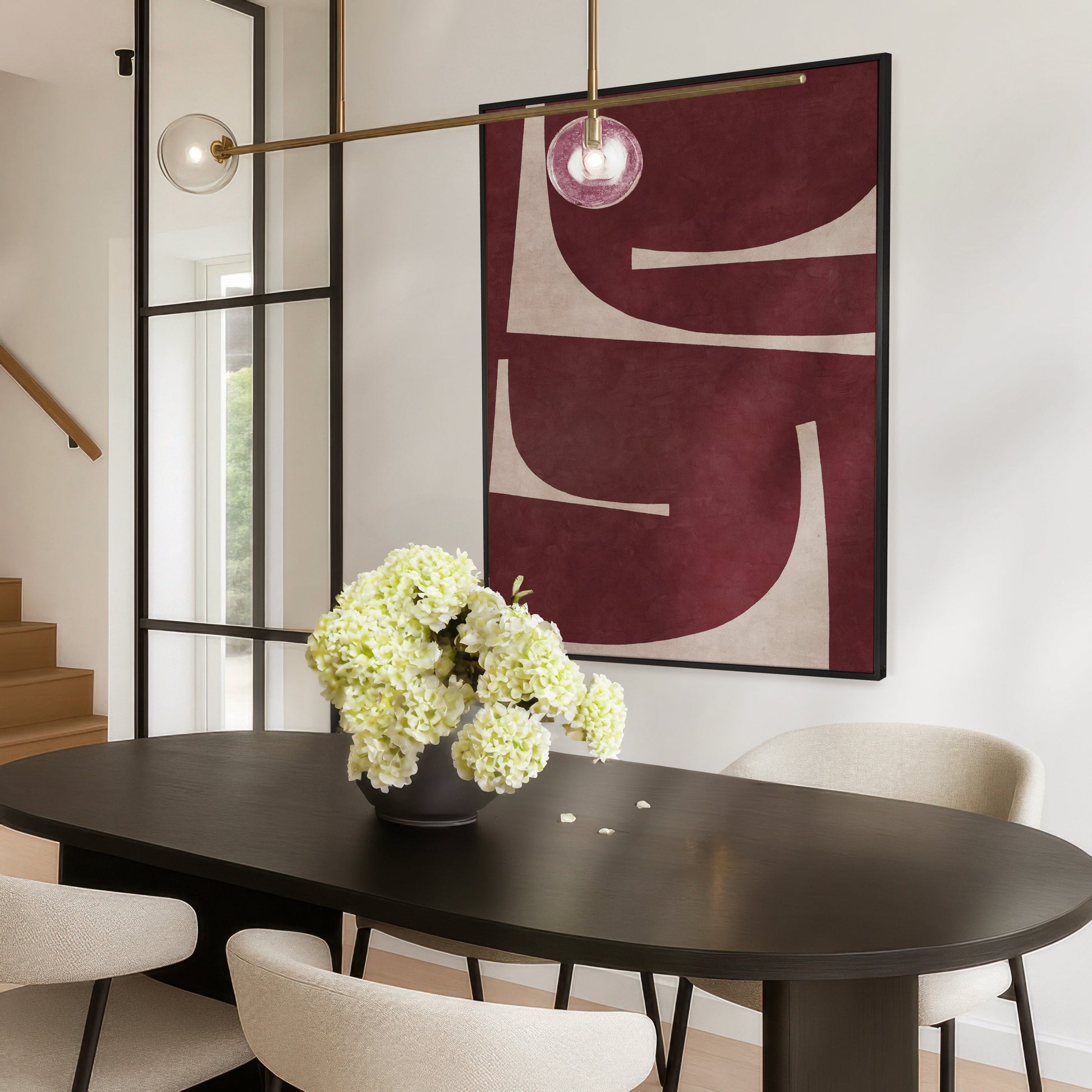 Grand tableau Kupko de couleur bordeaux 