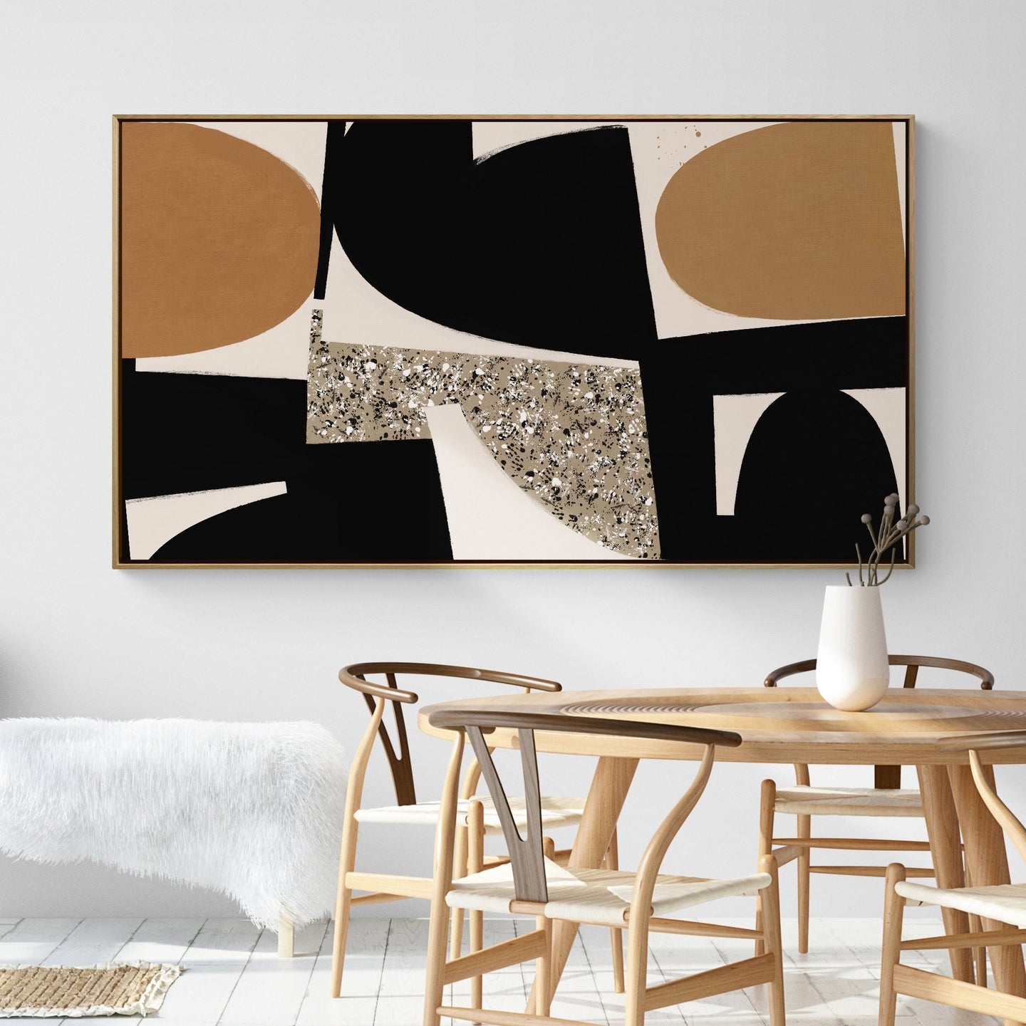 Grand tableau aux formes harmonieuses et aux nuances subtiles, signé Kupko, conçu pour apporter une touche de raffinement et de sérénité à votre intérieur.